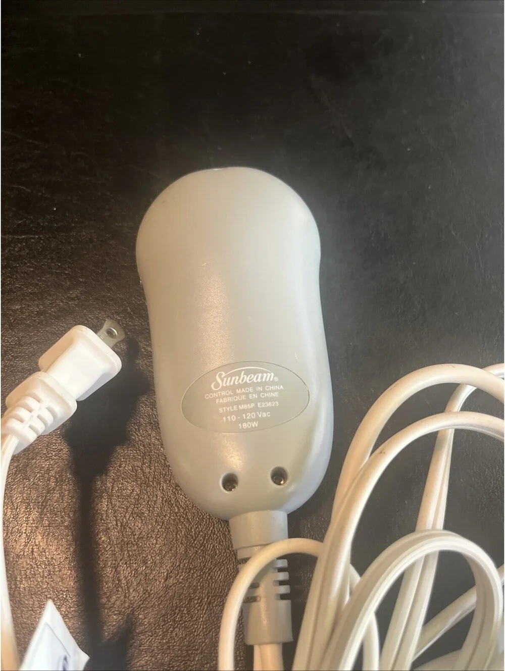 Sunbeam Style M85P M85AP E23623SP Electric Blanket Control 180W 3-Prong Cord